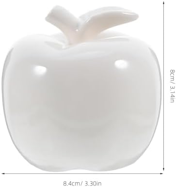 Artibetter White Ceramic Apple Statue Desktop Decor