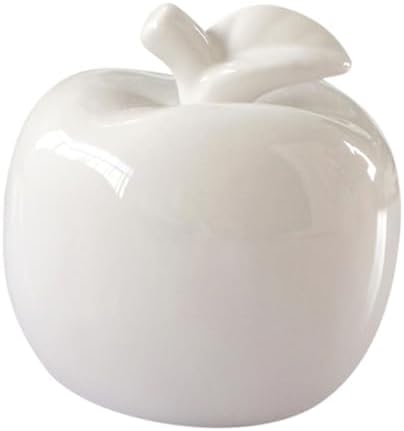 Artibetter White Ceramic Apple Statue Desktop Decor