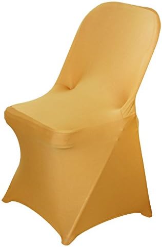 6pcs Gold Spandex Folding Chair Covers for Parties