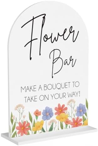 Flower Bar Sign Wedding Acrylic Decor for Desk Table