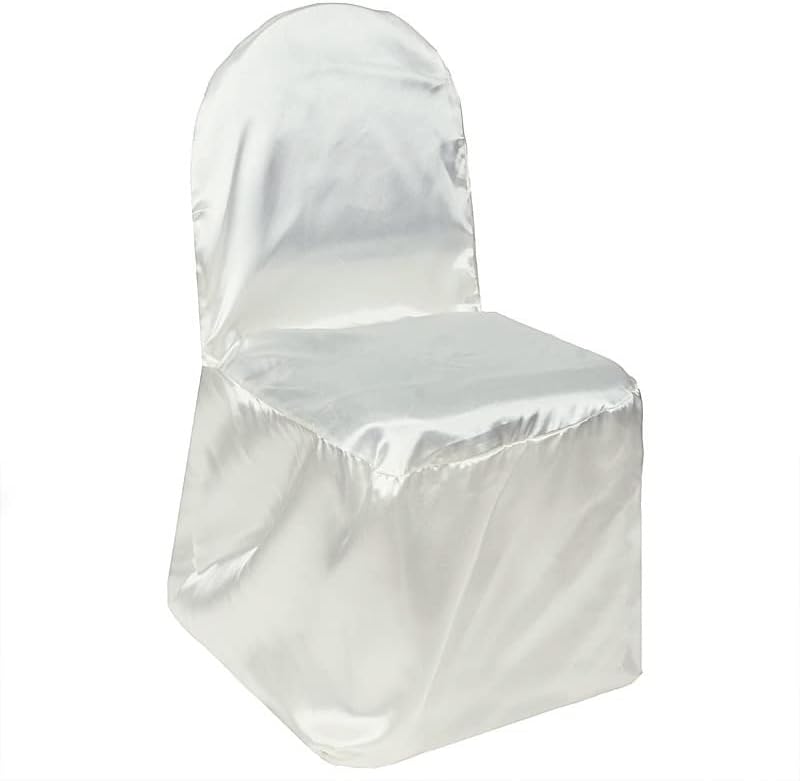Balsa Circle 50 pcs Ivory Satin Chair Covers for Party Wedding
