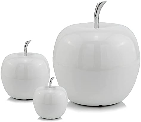 Modern Day Accents 3972 White Apple Sculpture