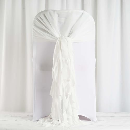 Premium Wedding Chiffon Chair Sashes Set Ivory