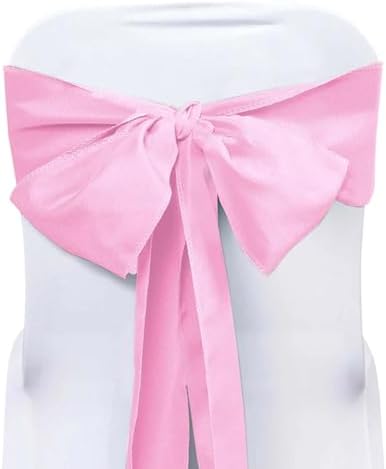 Balsa Circle Pink Polyester Chair Sashes for Wedding Decor