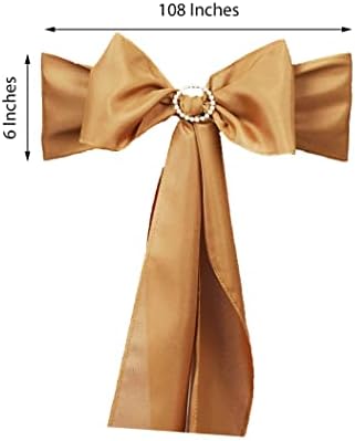 Balsa Circle 10 Gold Chair Sashes for Wedding Decor