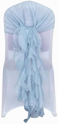 Efavormart Dusty Blue Wedding Chair Sashes Set