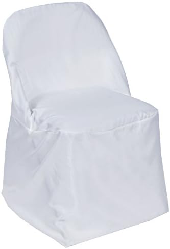 BalsaCircle 10pcs White Folding Chair Covers for Events