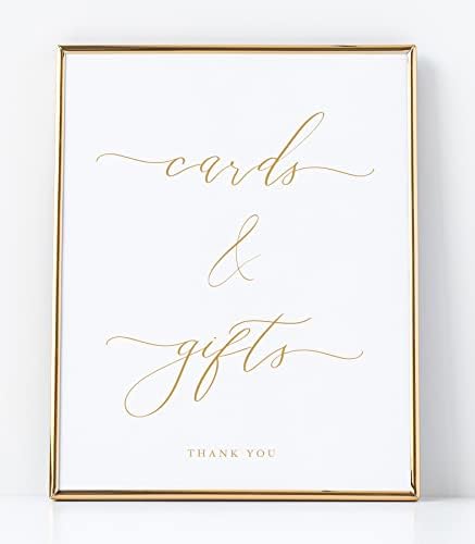 White and Gold Wedding Gift Table Sign