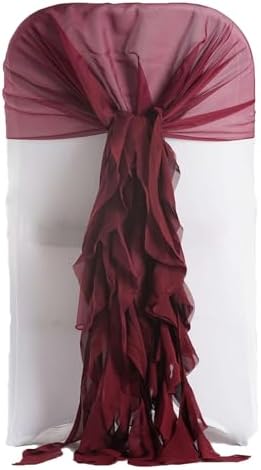 Premium Wedding Chair Sash Set Wrinkle-Free Burgundy Decor