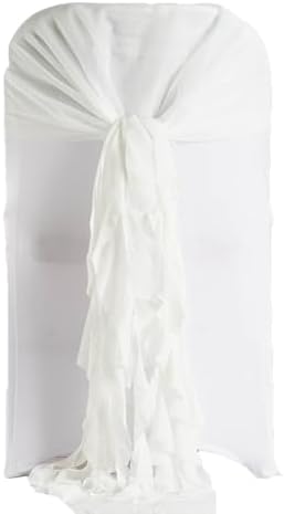 Premium Wedding Chiffon Chair Sashes Set Ivory