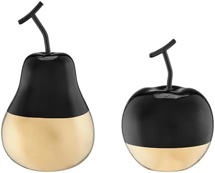 Danya B Vost Dipped Fruit Sculpture Set of 2 - BlackGold
