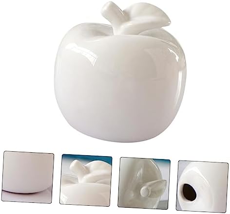 Artibetter White Ceramic Apple Statue Desktop Decor