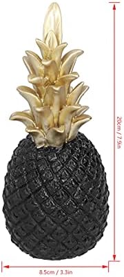 Resin Pineapple Sculpture Decor Black