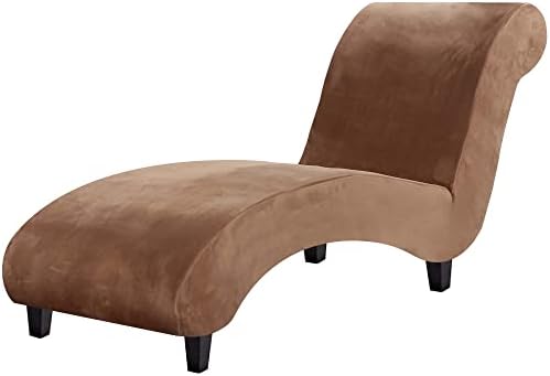 HVERSAILTEX Velvet Chaise Lounge Cover Camel