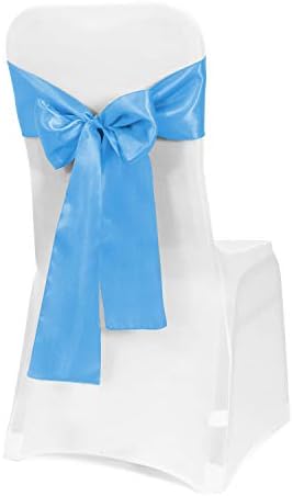 Obstal 10 PCS Satin Chair Sashes Bows for Wedding Reception 1
