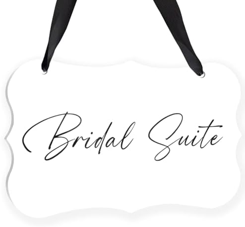 White Acrylic Wedding Decor Sign with Hanging Ribbon