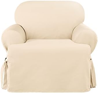 SureFit Heavyweight Cotton Chair Slipcover - Natural
