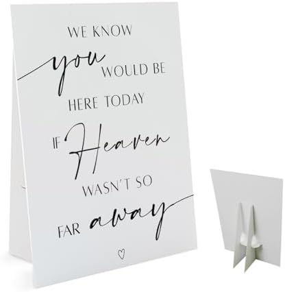 In Loving Memory Wedding Sign 8x11 Inch with Stand
