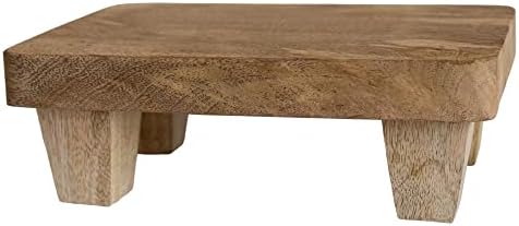 Wooden Tray Pedestal Decor with 2 Finishes
