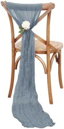 Efavormart 5 Pack Dusty Blue Gauze Chair Sashes