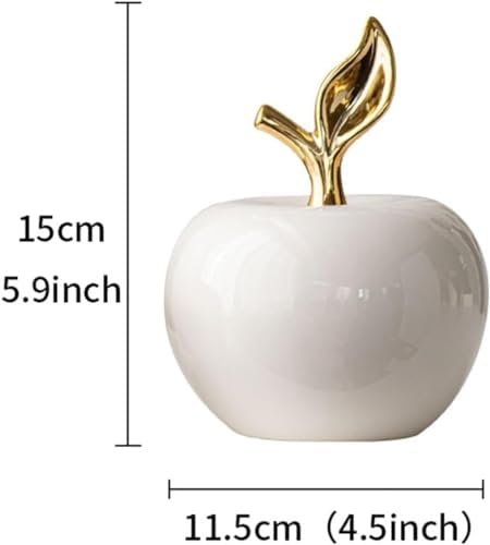 White Ceramic Apples Statue Office Home Decor Figurine