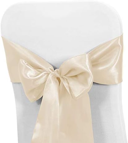 Obstal 10PCS Satin Chair Sashes Bows for Wedding Reception