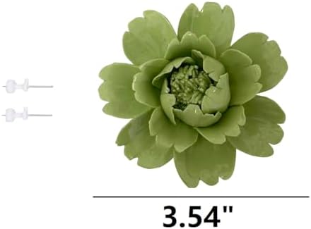 AMERRY Peony Ceramic Wall Art Sculpture 3D Artificial Flower Dcor