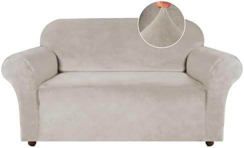 Turquoize Velvet Loveseat Covers for 2 Cushion Sofas