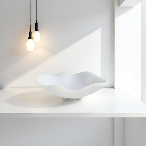 ARTRHYT Large Decorative Bowl with Scallop Pedestal