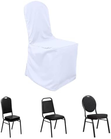 BalsaCircle 50pcs White Polyester Chair Covers for Events