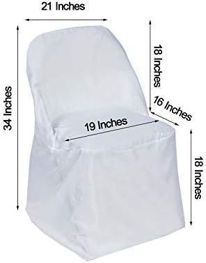 BalsaCircle 10pcs White Folding Chair Covers for Events