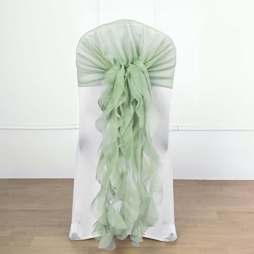 Efavormart Premium Wedding Chair Sash Set Sage Green