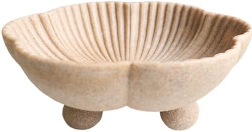 Large Decorative Bowl Set with Scalloped Pedestal Design