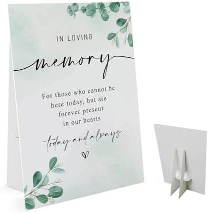 In Loving Memory Wedding Sign with Stand Greenery Decor