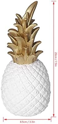 Resin Pineapple Sculpture Decor White Nordic Style Desk Ornament
