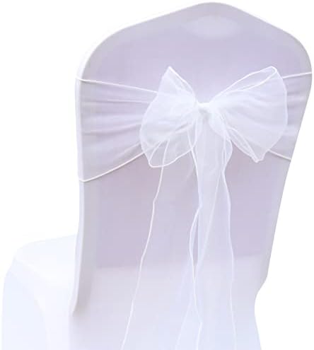 Tosnail 30 Pack White Organza Chair Sashes