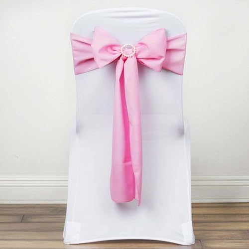 Balsa Circle Pink Polyester Chair Sashes for Wedding Decor