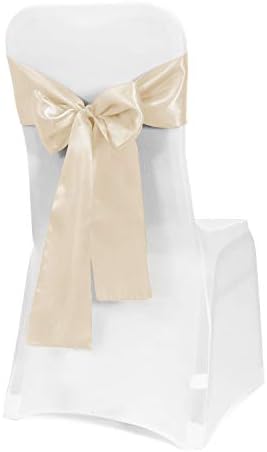 Obstal 10PCS Satin Chair Sashes Bows for Wedding Reception