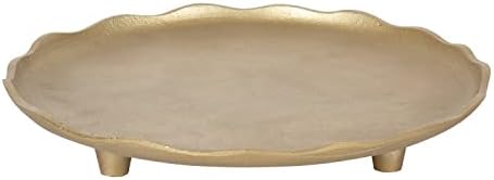 Kate and Laurel Alessia Gold Metal Tray 16 Inch Diameter