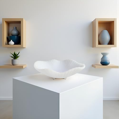 ARTRHYT Large Decorative Bowl with Scallop Pedestal