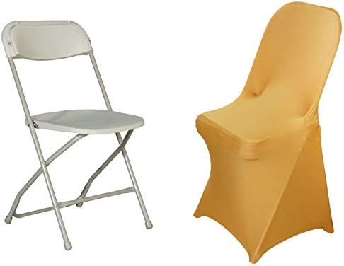 6pcs Gold Spandex Folding Chair Covers for Parties