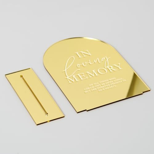 JINMURY Gold Mirror Wedding Memory Sign with Stand