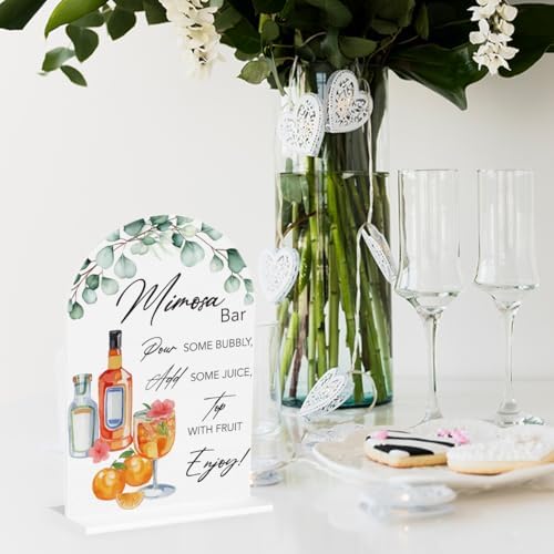 Wingteca Mimosa Bar Sign Wedding Decor Arch 7x5 Inches