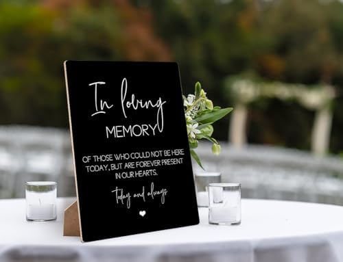 In Loving Memory Wedding Sign with Stand 8x11 Inch