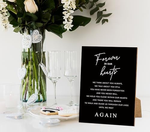 Black Minimalist Funeral Sign 8x11 Inches