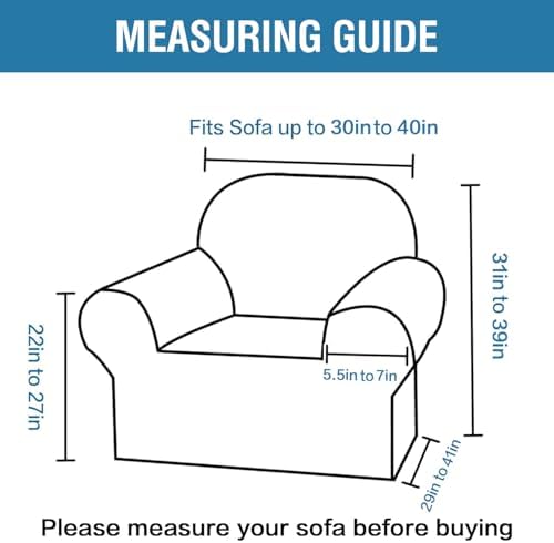 HVERSAILTEX Chair Cover Stretch Slipcover for Couches Ivory 30-40