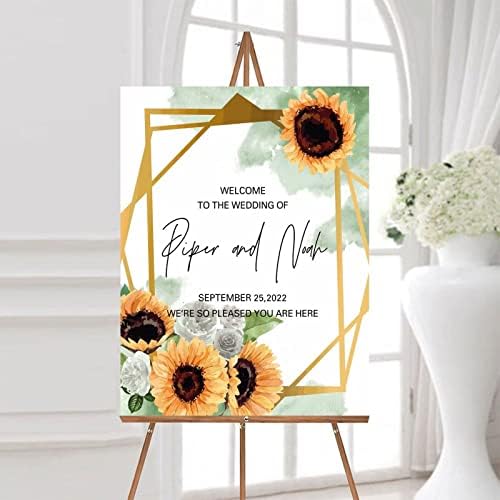 Alioyoit Wedding Welcome Sign with Sunflower Design
