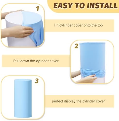 MODFUNS Baby Blue Spandex Cylinder Cover Set of 3