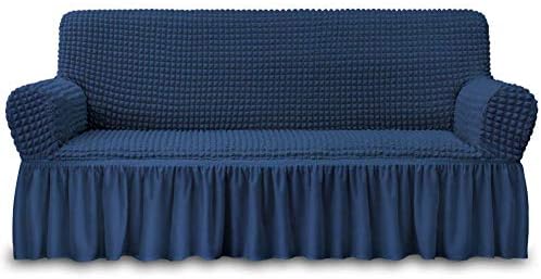 NICEEC Blue 3 Seater Sofa Slipcover with Skirt