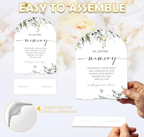 Greenery In Loving Memory Wedding Sign with Holder